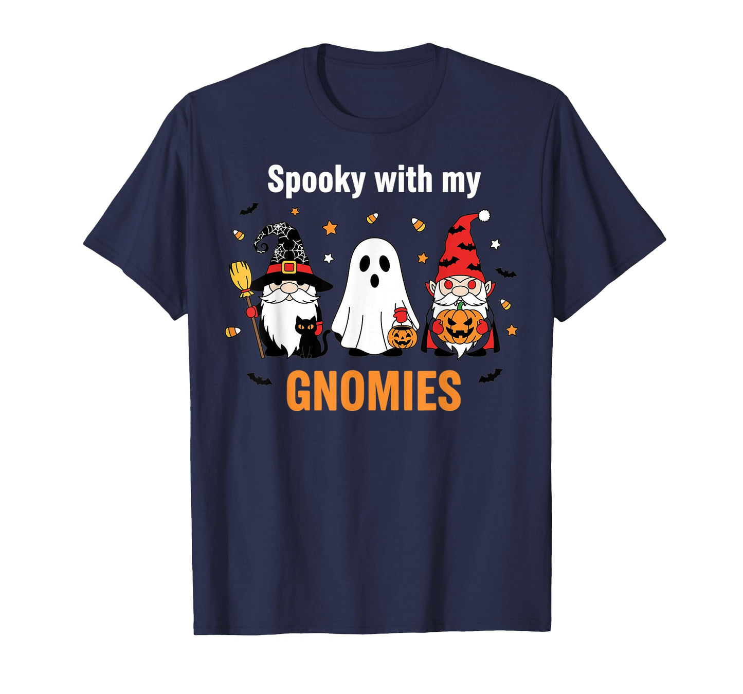 Spooky Halloween Gnome Design for Fall and Candy Fans T-Shirt