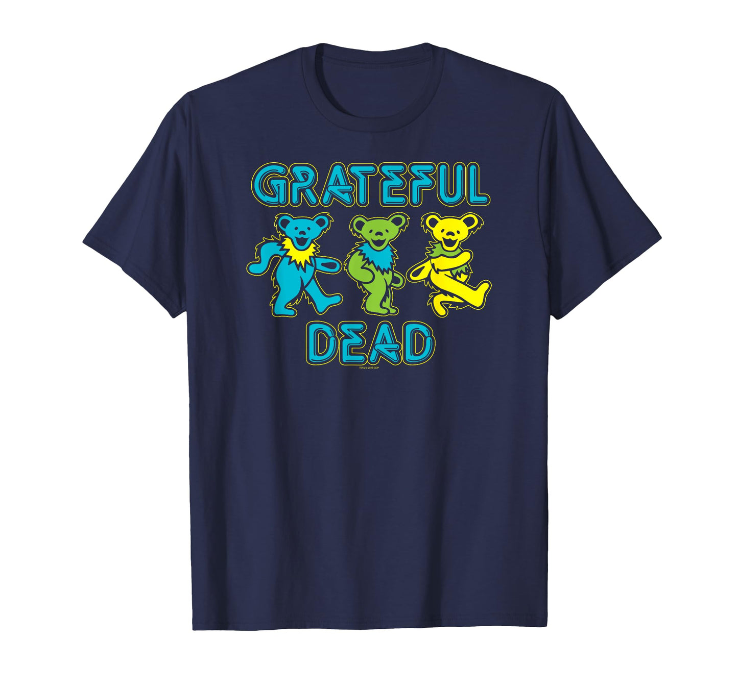 Grateful Dead Three Dancing Bears Neon Letters Vintage Band T-Shirt