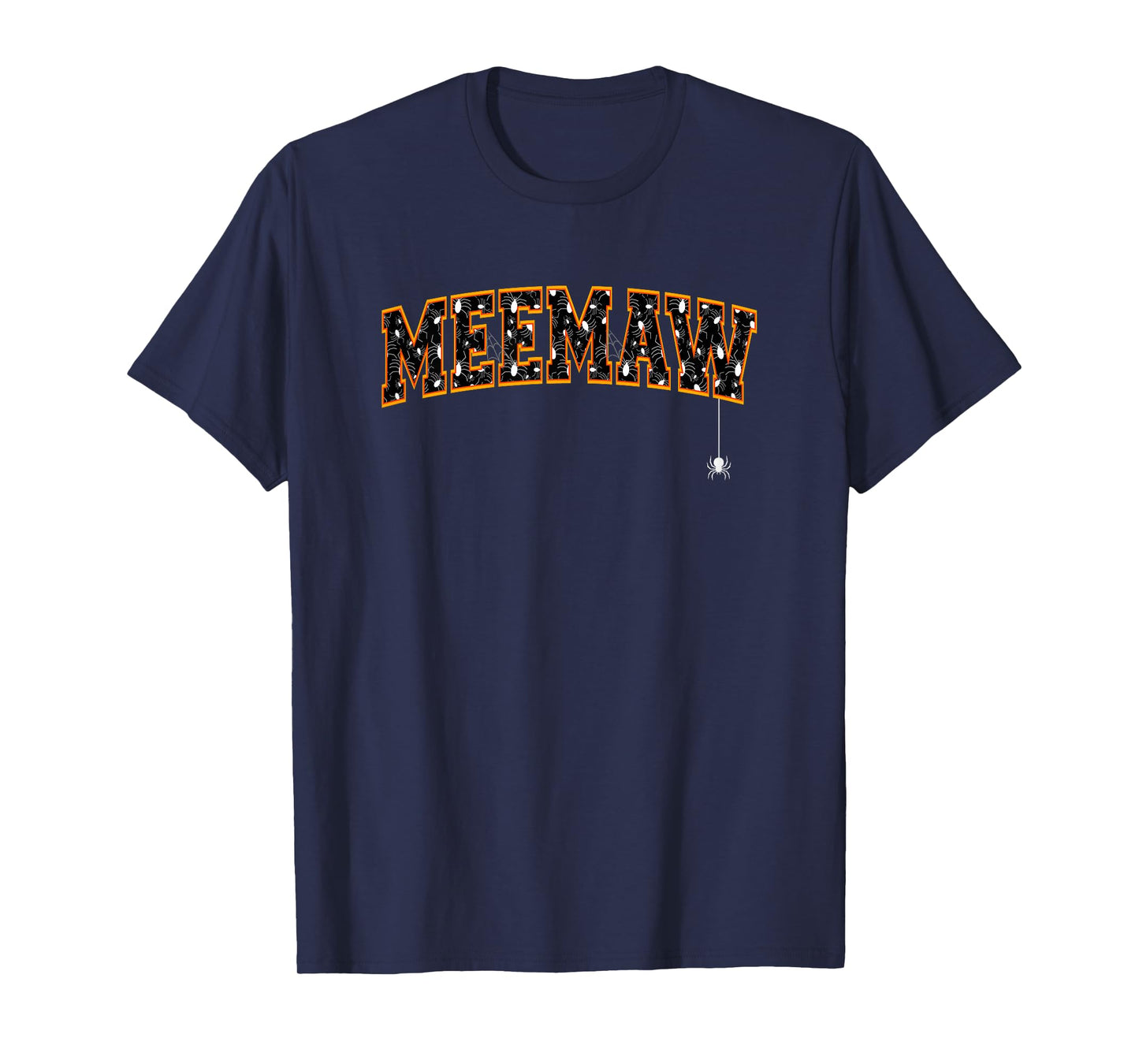 Meemaw Grandma Halloween Spiders Varsity Letters T-Shirt