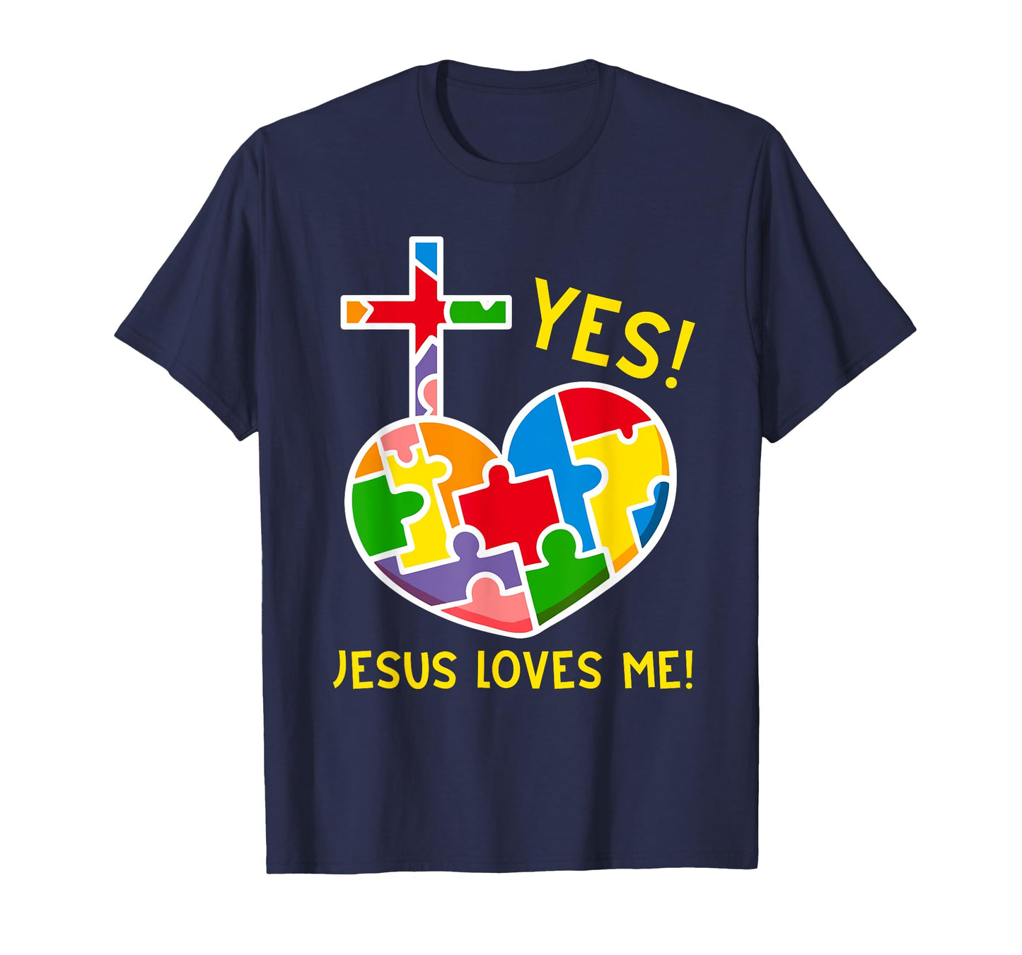 Yes, Jesus Loves Me Funny Puzzles Autism Awareness Kids T-Shirt