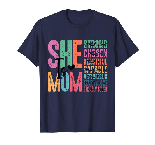 She Is Mom Christian Mothers Day Jesus Mom Religious Women T-Shirt