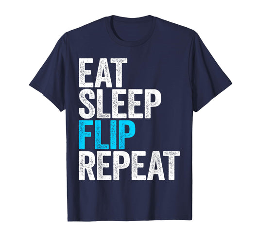 Eat Sleep Flip Repeat T-Shirt Gymnastics Gift Shirt T-Shirt