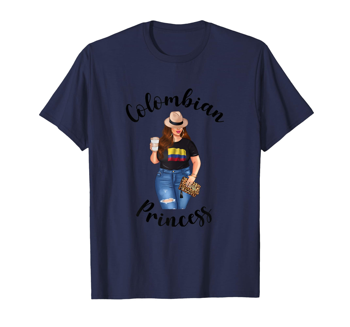 Colombian Princess Woman Colombiana Flag of Colombia Coffee T-Shirt