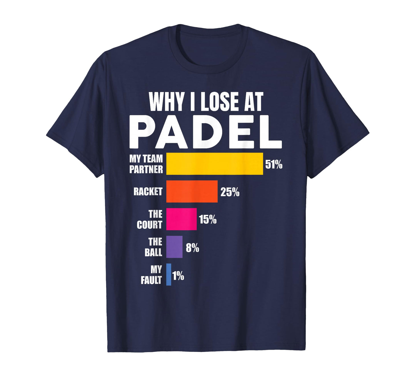 Padel-Shirt Why I Lose at Padel Tennis Funny Men Women T-Shirt