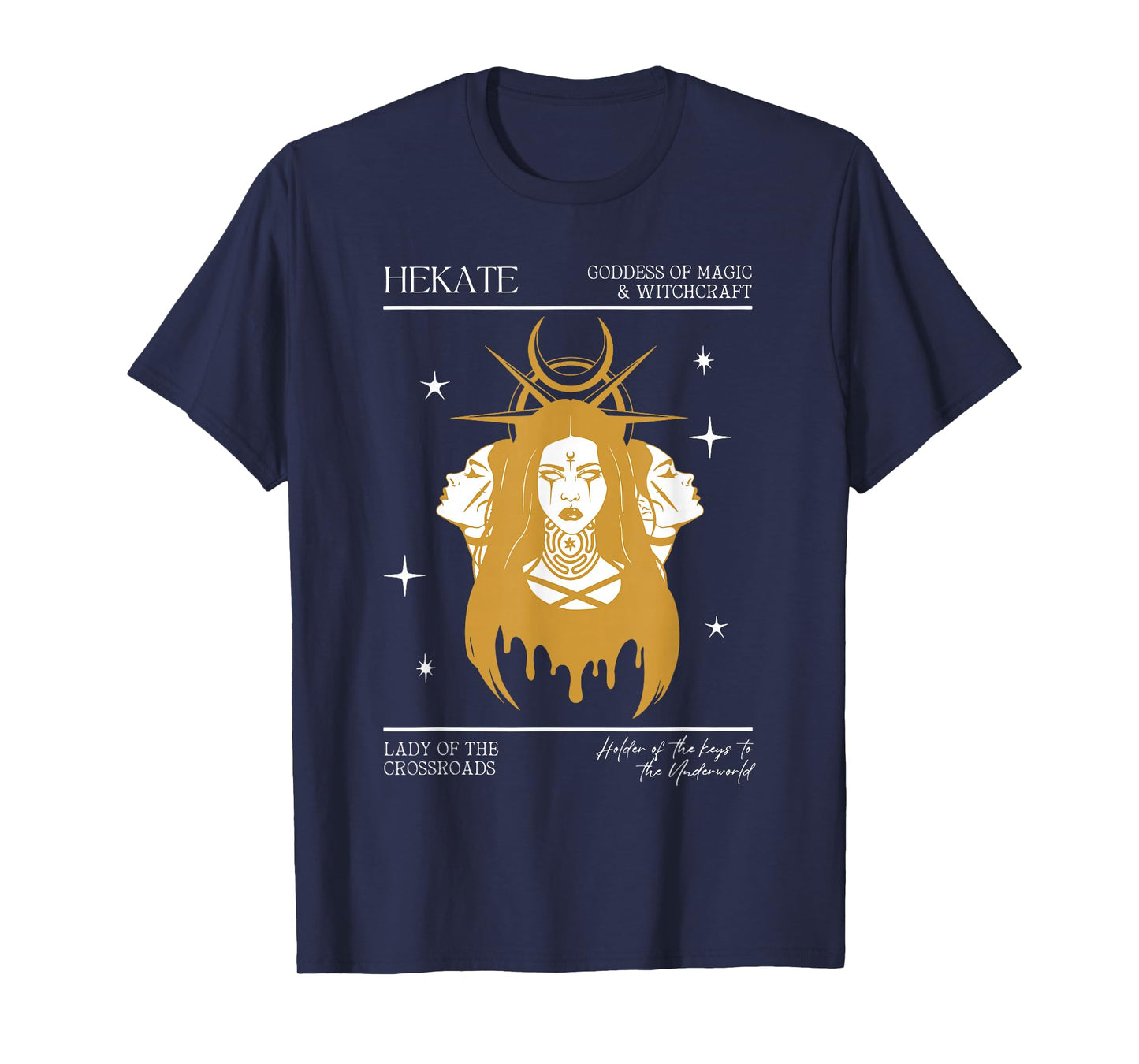 Hecate Triple Moon Goddess Witch Hekate Wheel Tarot Card T-Shirt