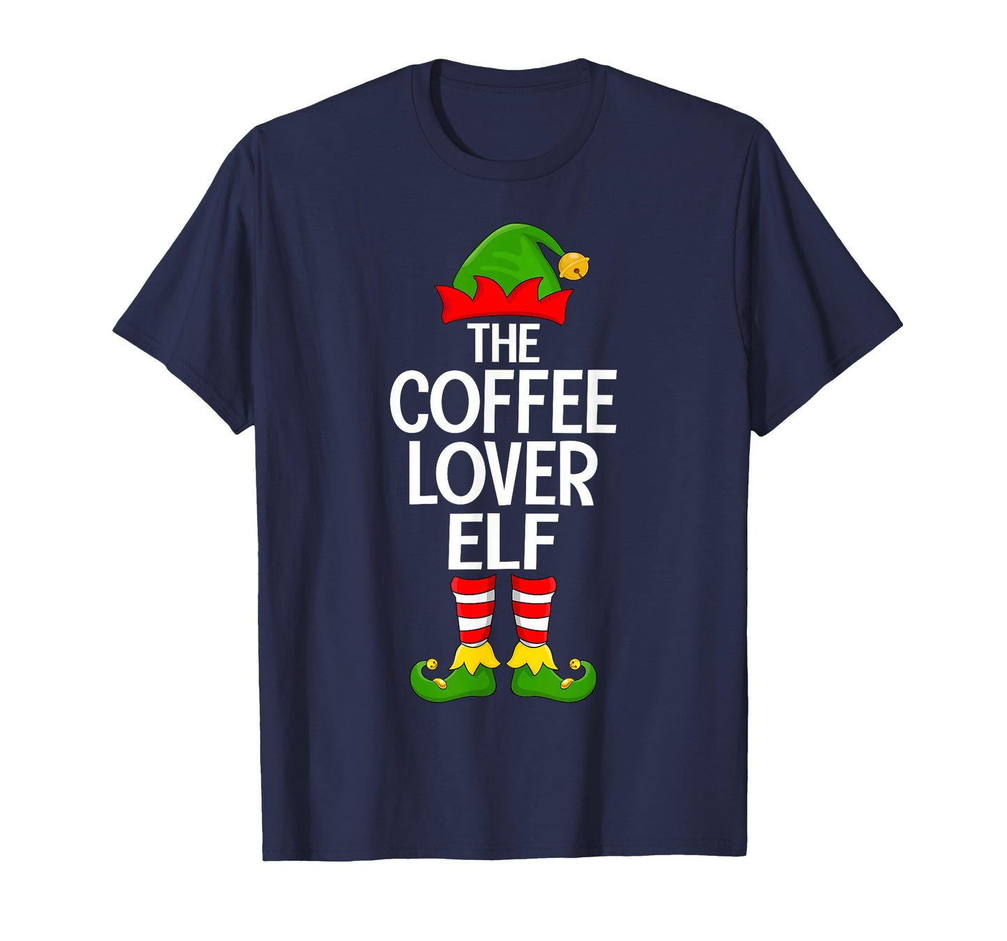 Coffee Lover Elf Xmas Matching Family Elf Squad Christmas T-Shirt