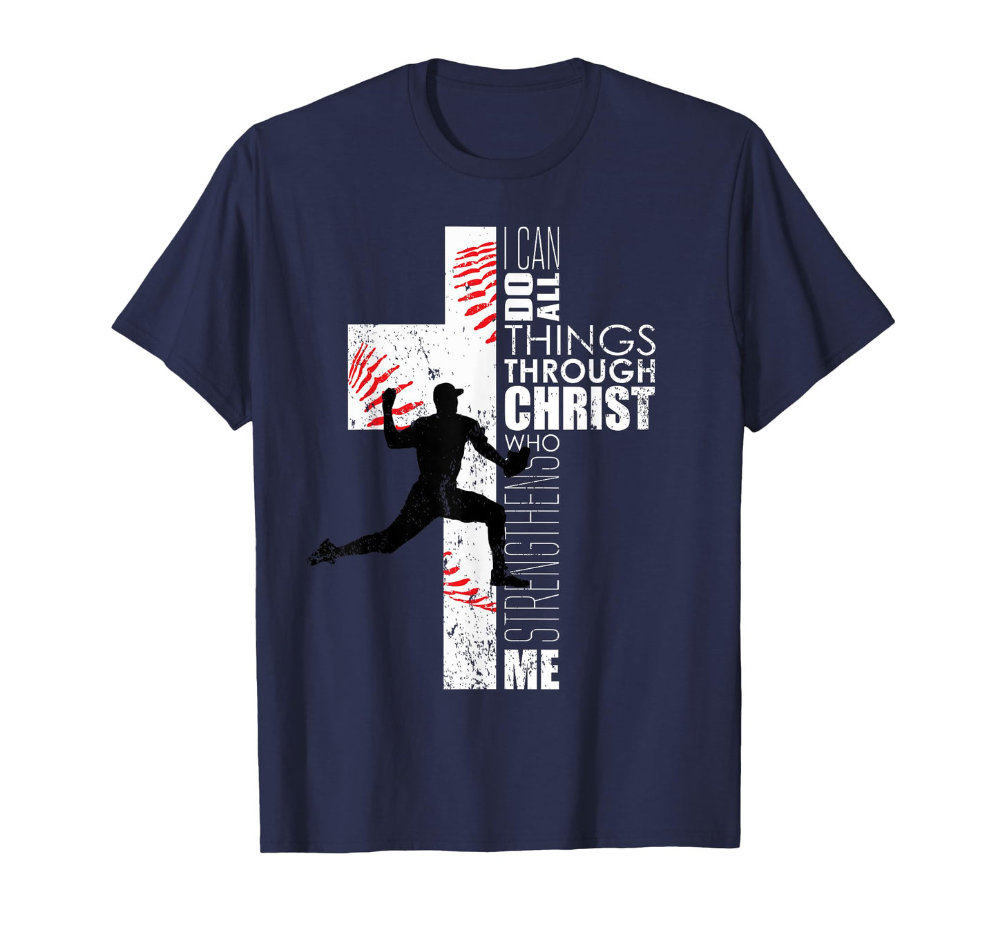 Christian Teen Boys Kids Baseball Pitcher Religious Graphic T-Shirt