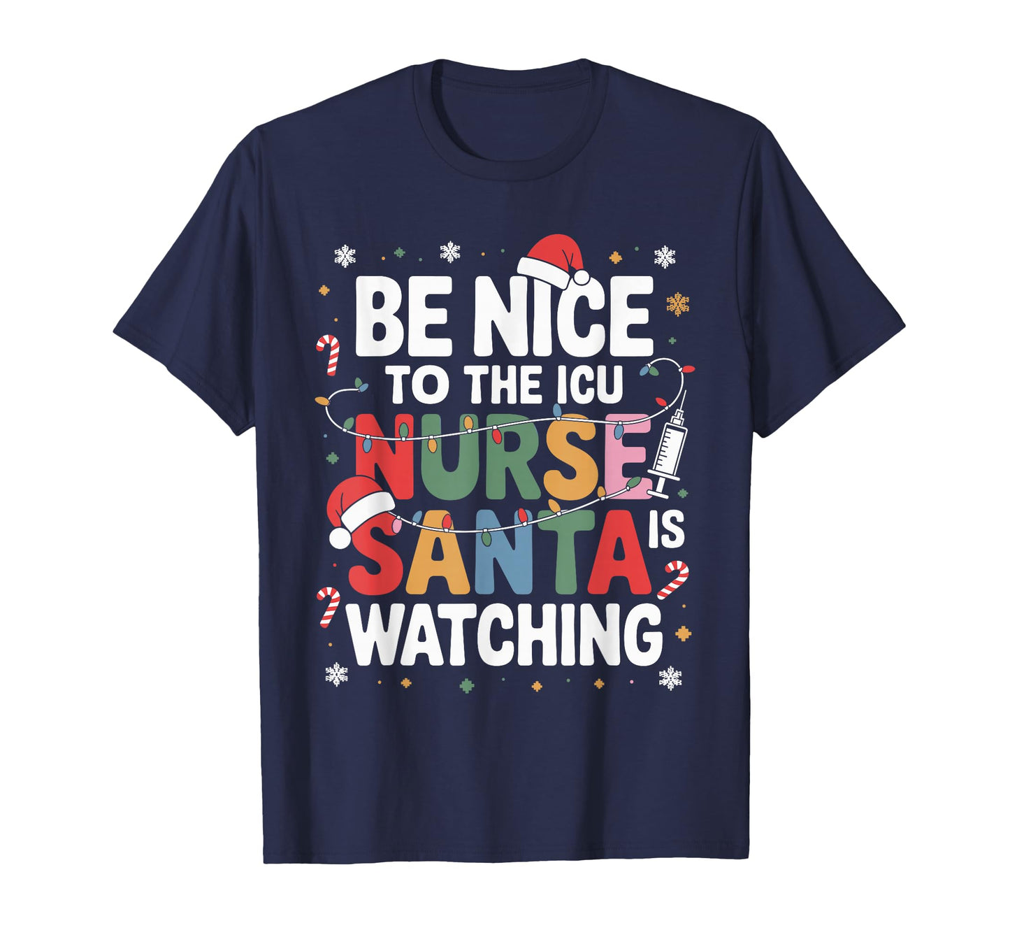 Funny ICU Nurse Christmas Critical Care Nurse Xmas T-Shirt
