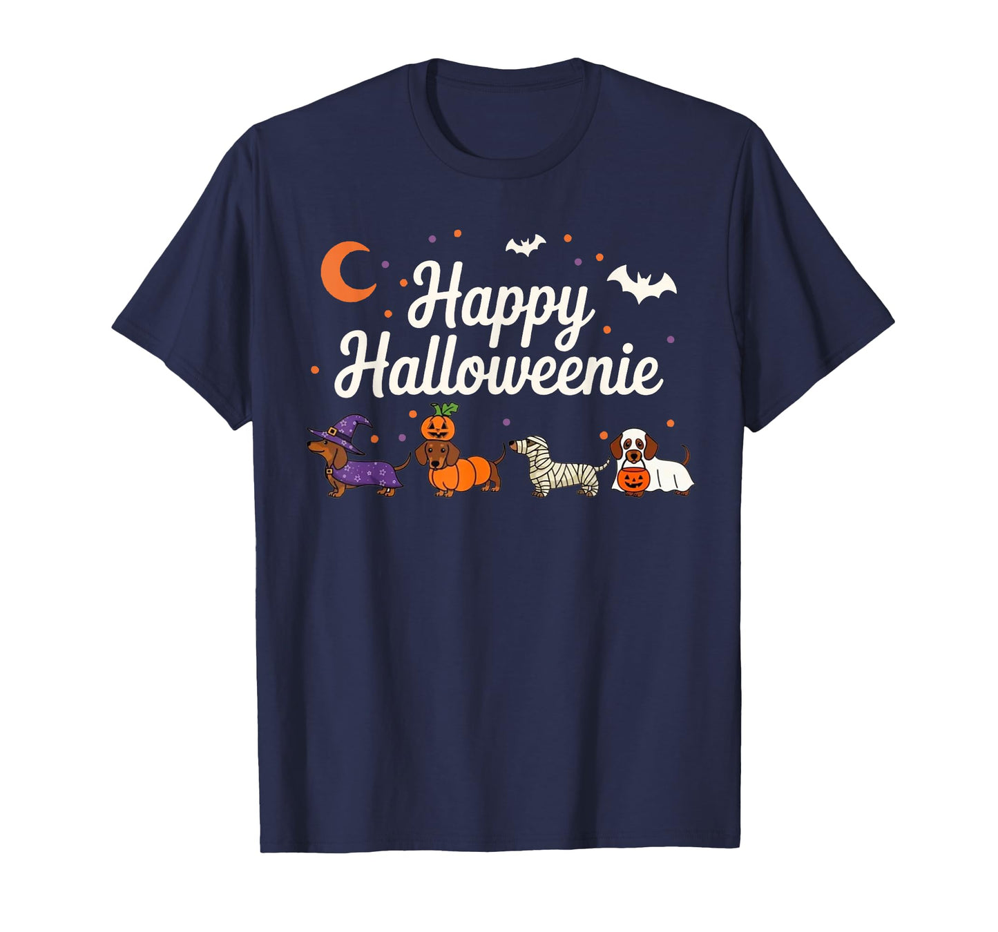 Weiner Dog Witch Happy Halloweenie Cute Halloween Dachshund T-Shirt