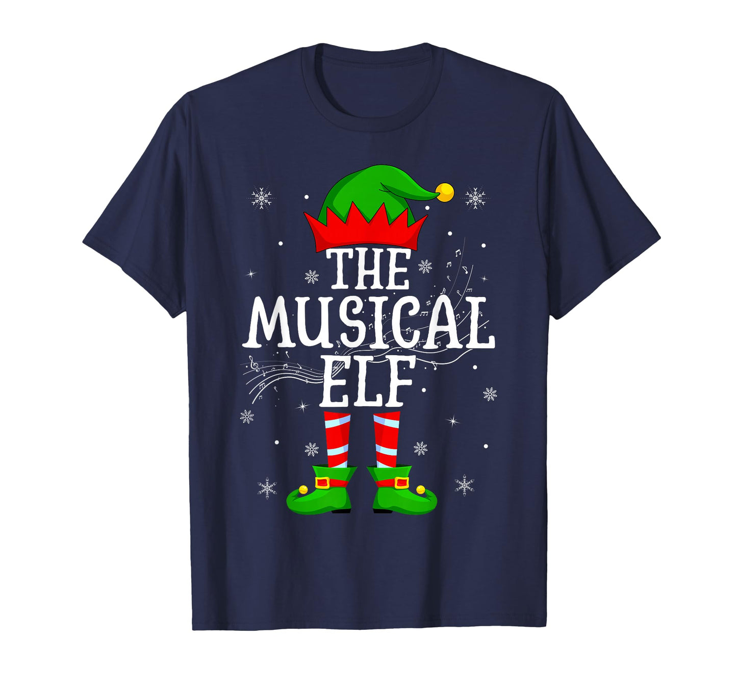 Musical Elf Christmas Pajamas Matching Family Elf Squad Xmas T-Shirt