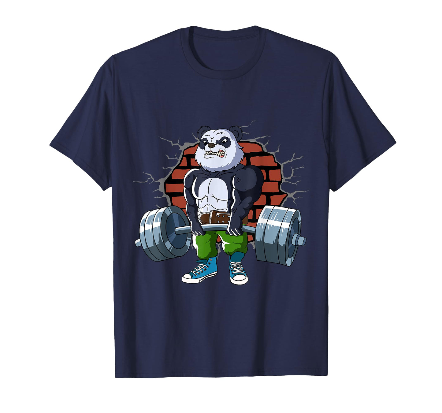 Bodybuilding and weightlifting designs Fitness Panda gains doing Deadlift Workout Training Gym T-Shirt