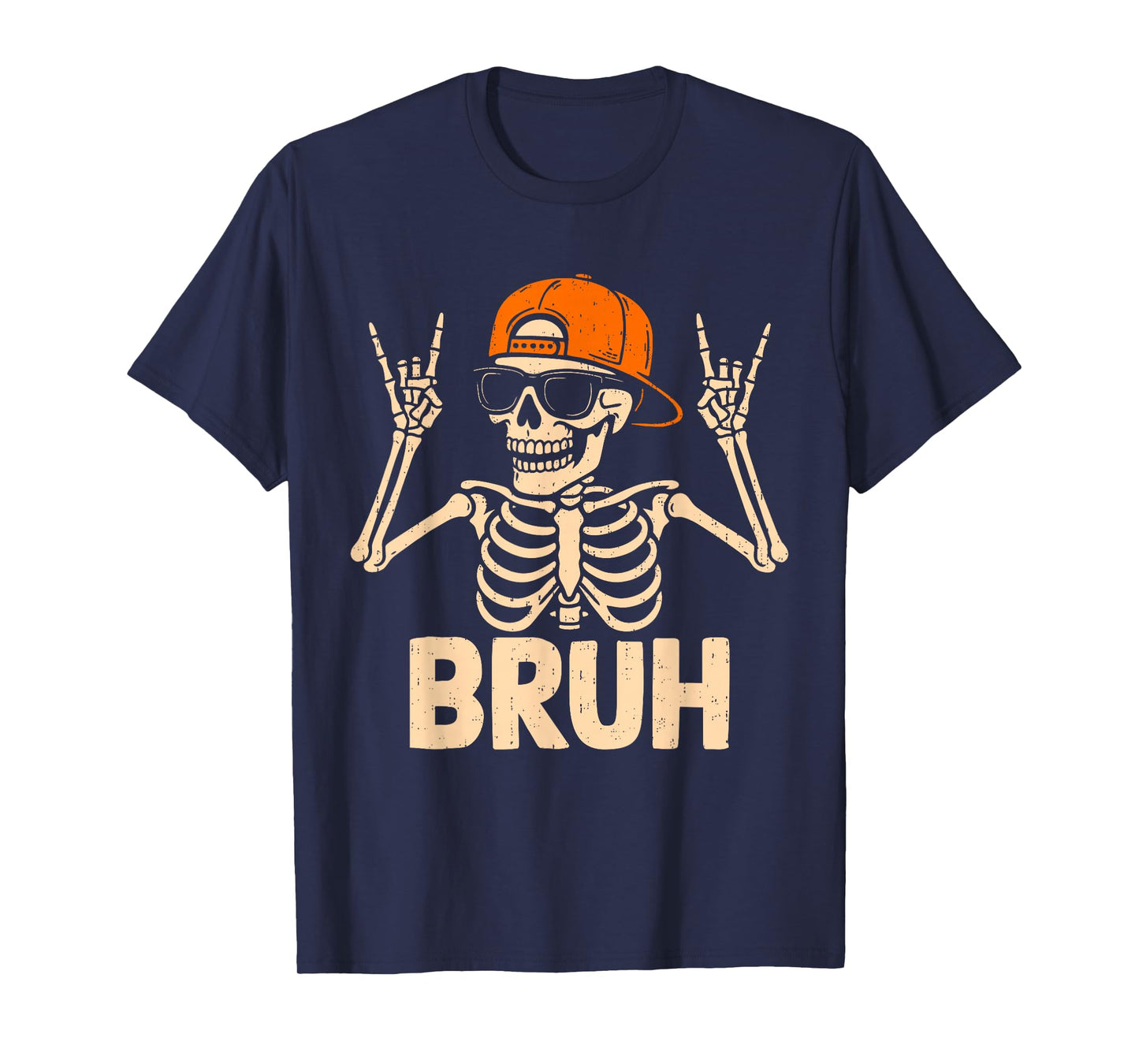 Cool Bruh Punk Rock On Skeleton Rocker Halloween Spooky T-Shirt