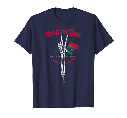 Grateful Dead Skeleton Hand Peace with Roses Vintage Band T-Shirt