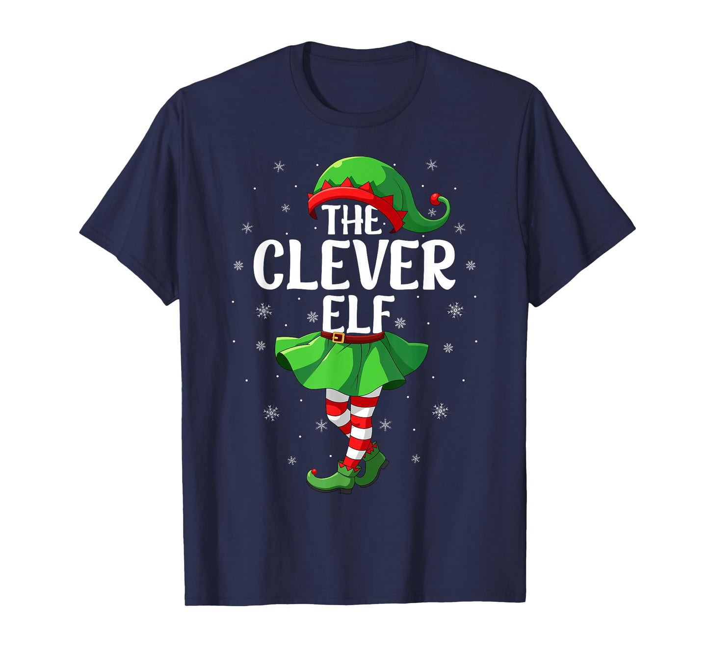 Clever Elf Christmas Girls Women Elf Squad Xmas Family T-Shirt