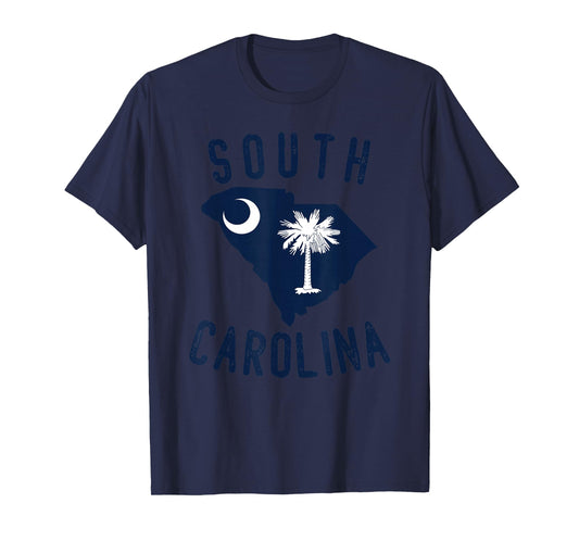 South Carolina State Flag Palmetto Tree Crescent Moon SC T-Shirt