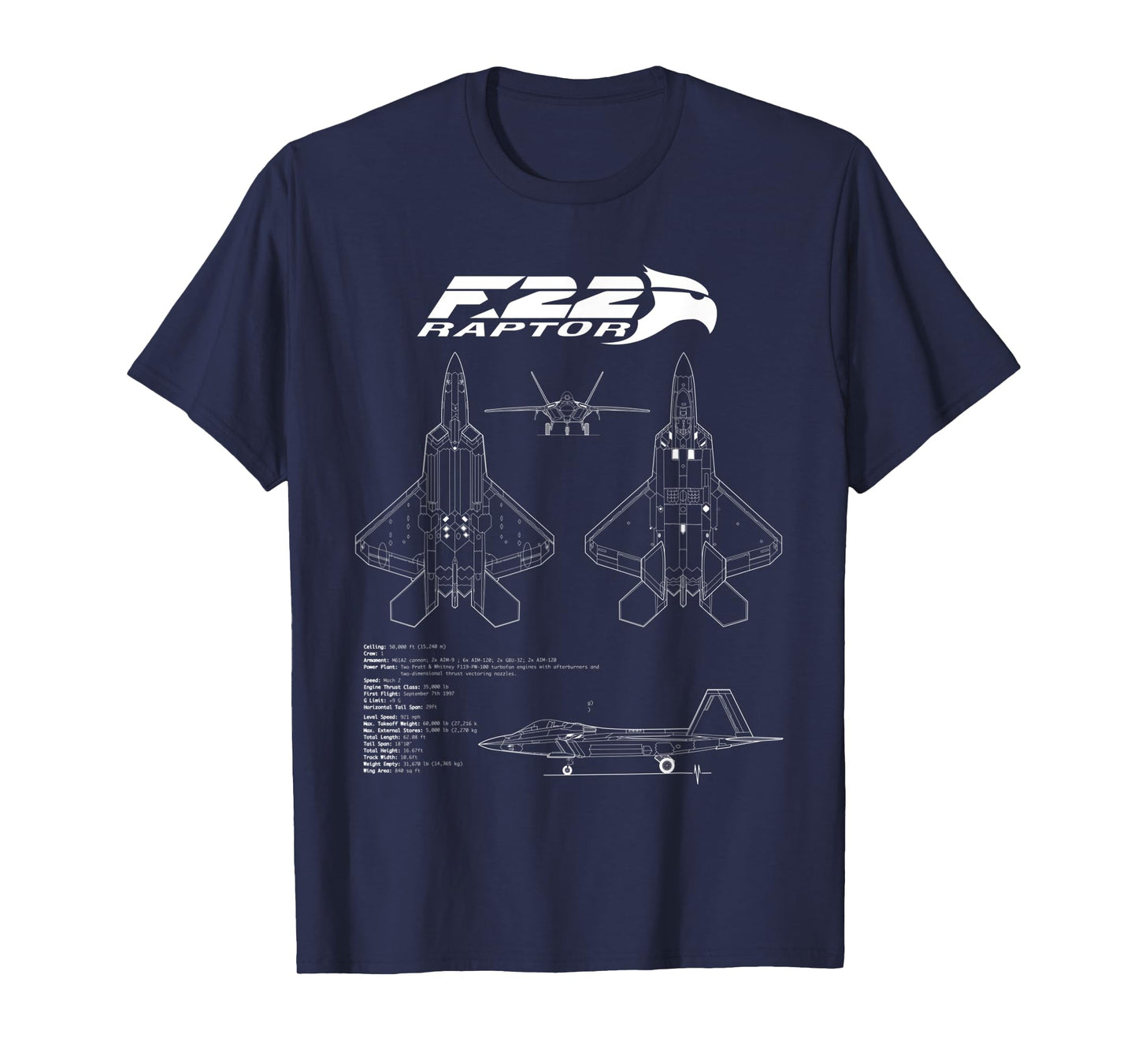 Raptor F22 Blueprint T-Shirt