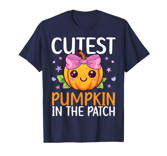 Cutest Pumpkin In The Patch Halloween Costume Toddlers Girls T-Shirt