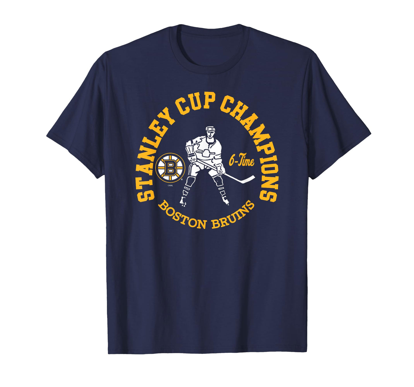 Boston Bruins Stanley Cup Champions 6-Time Black T-Shirt