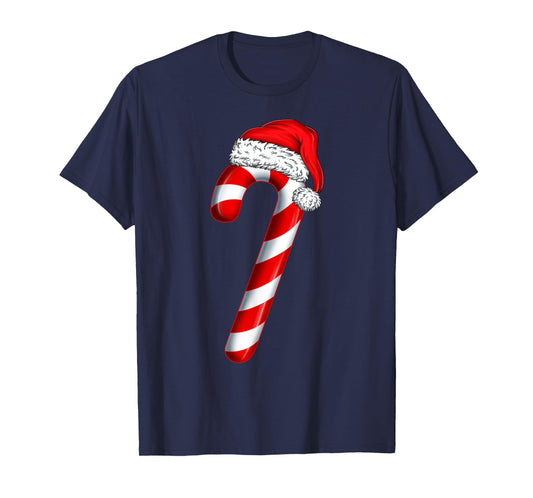 Christmas Crew Candy Cane Santa Hat Kids Girls Boys Women T-Shirt