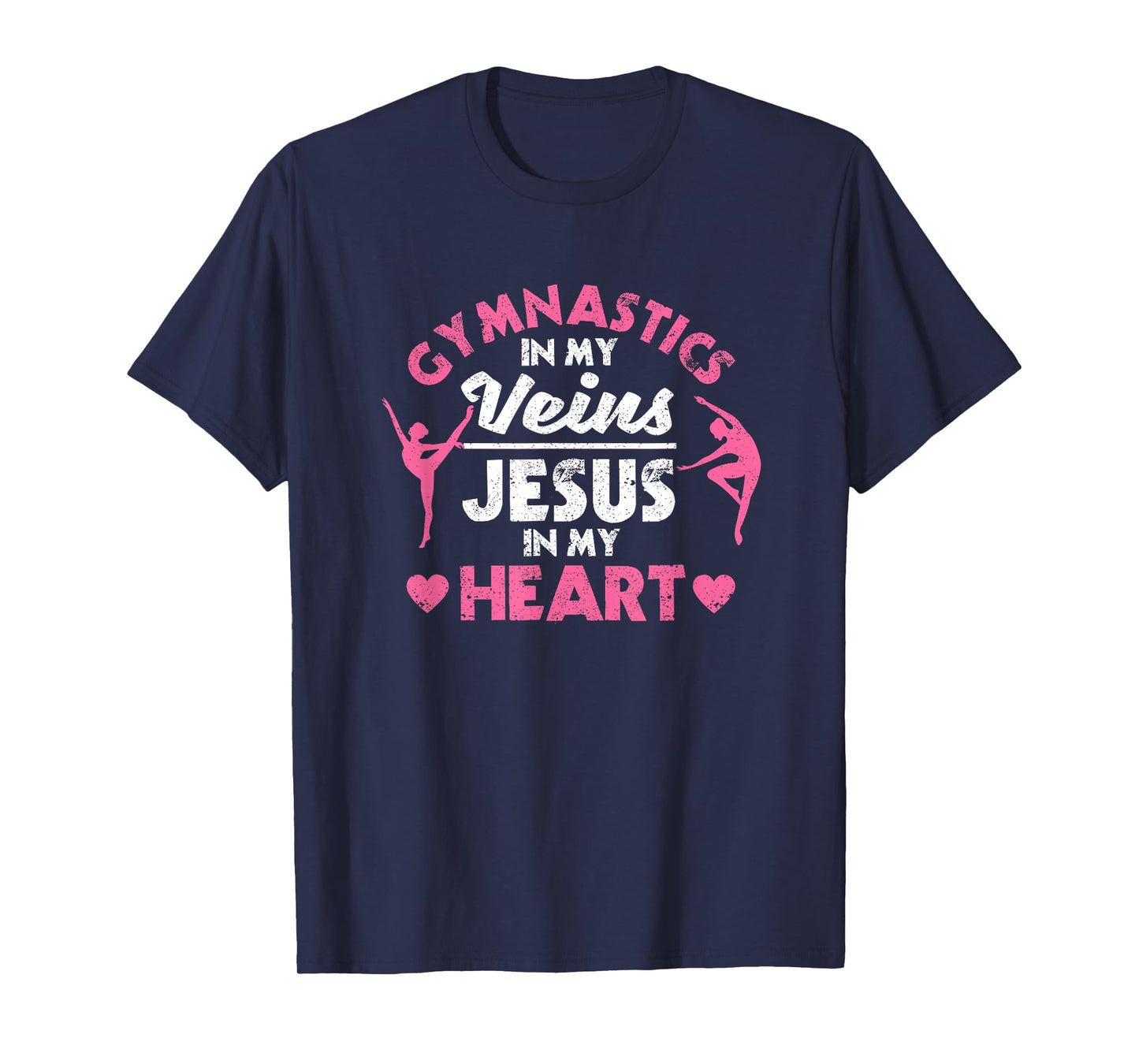 Gymnastics In My Veins Jesus In My Heart Christian Gymnast T-Shirt