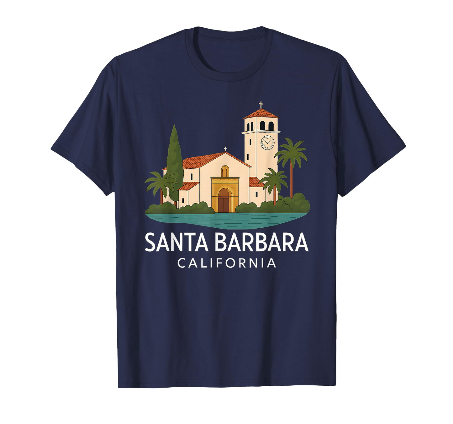 Santa Barbara Beach Retro California Surf Isla Vista Mission T-Shirt