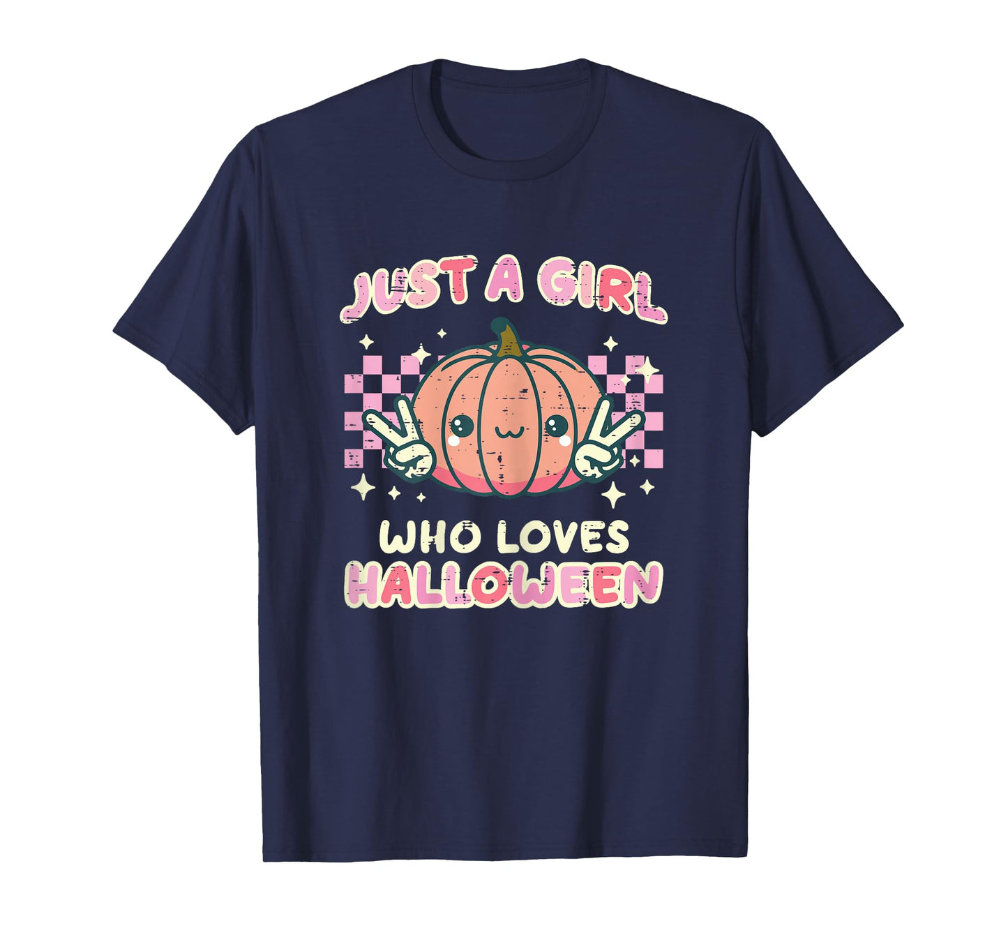 Just Girl Who Loves Halloween Retro Costume Girls Kids Women T-Shirt