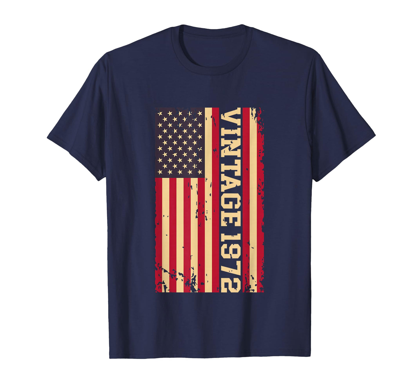 1972 Vintage 53rd Birthday 53 Years Old American USA Flag T-Shirt