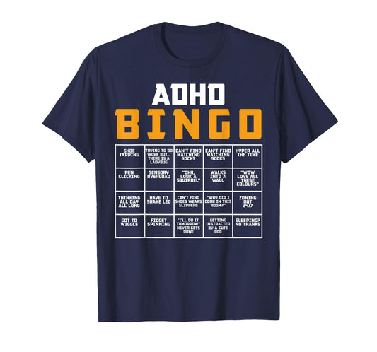 World Mental Health Awareness Day ADHD Bingo Funny T-Shirt