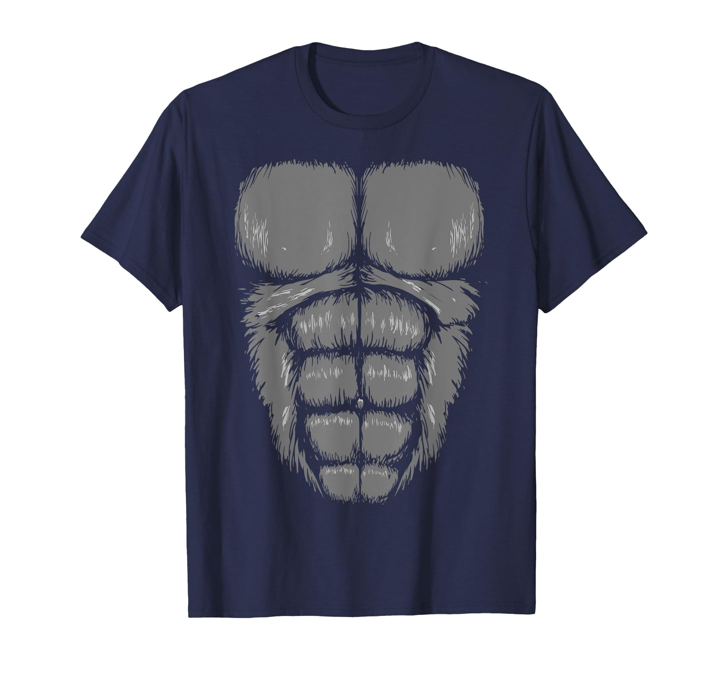Gorilla Chest Muscles Abs Costume Shirt Halloween Easy Gift T-Shirt