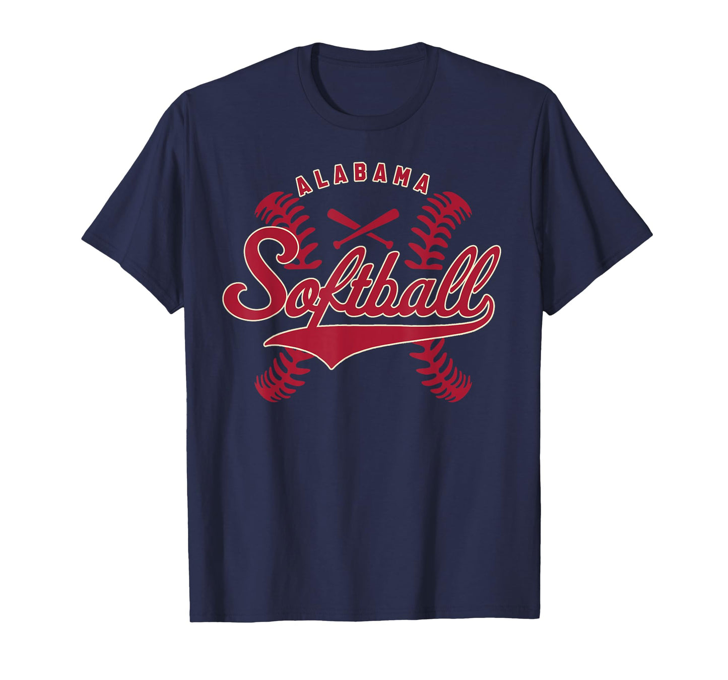 Alabama Softball Vintage Mens Kids Team Retro Softball Fan T-Shirt