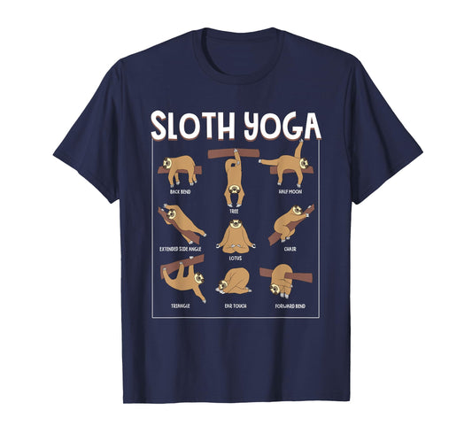 Funny Sloth Yoga Gift Slow Animal Exercise Lovers Men Women T-Shirt