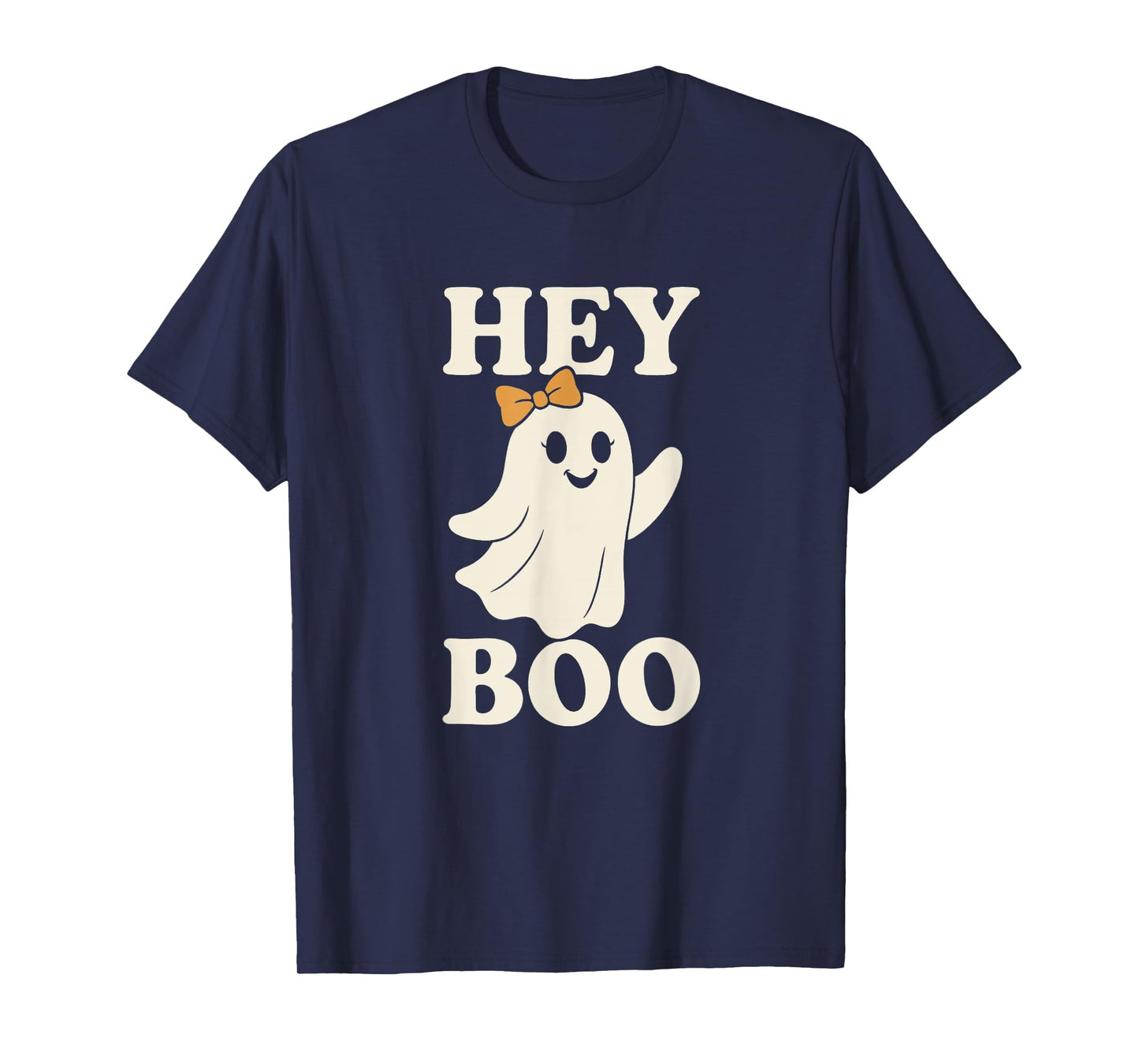 Hey Boo Funny Girl Ghost Halloween - Cute Retro Ghost T-Shirt