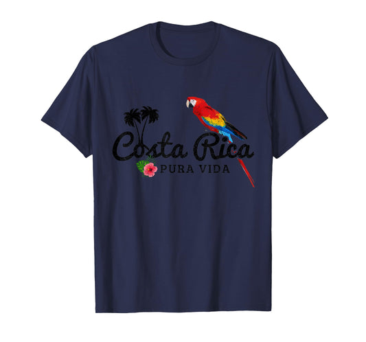 Costa Rica Parrot Macaw Vintage Pride Costa Rican Souvenir T-Shirt