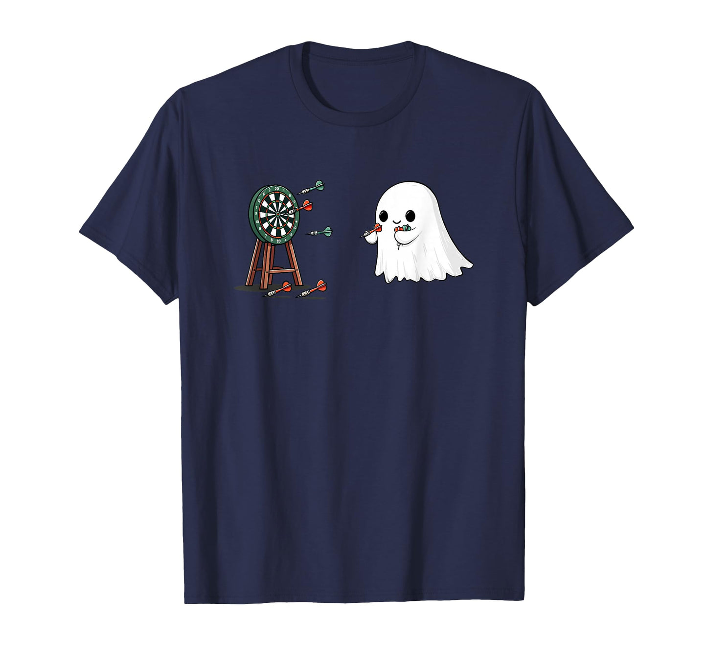 Funny Ghost Dart Player Halloween Bullseye Game Humor T-Shirt