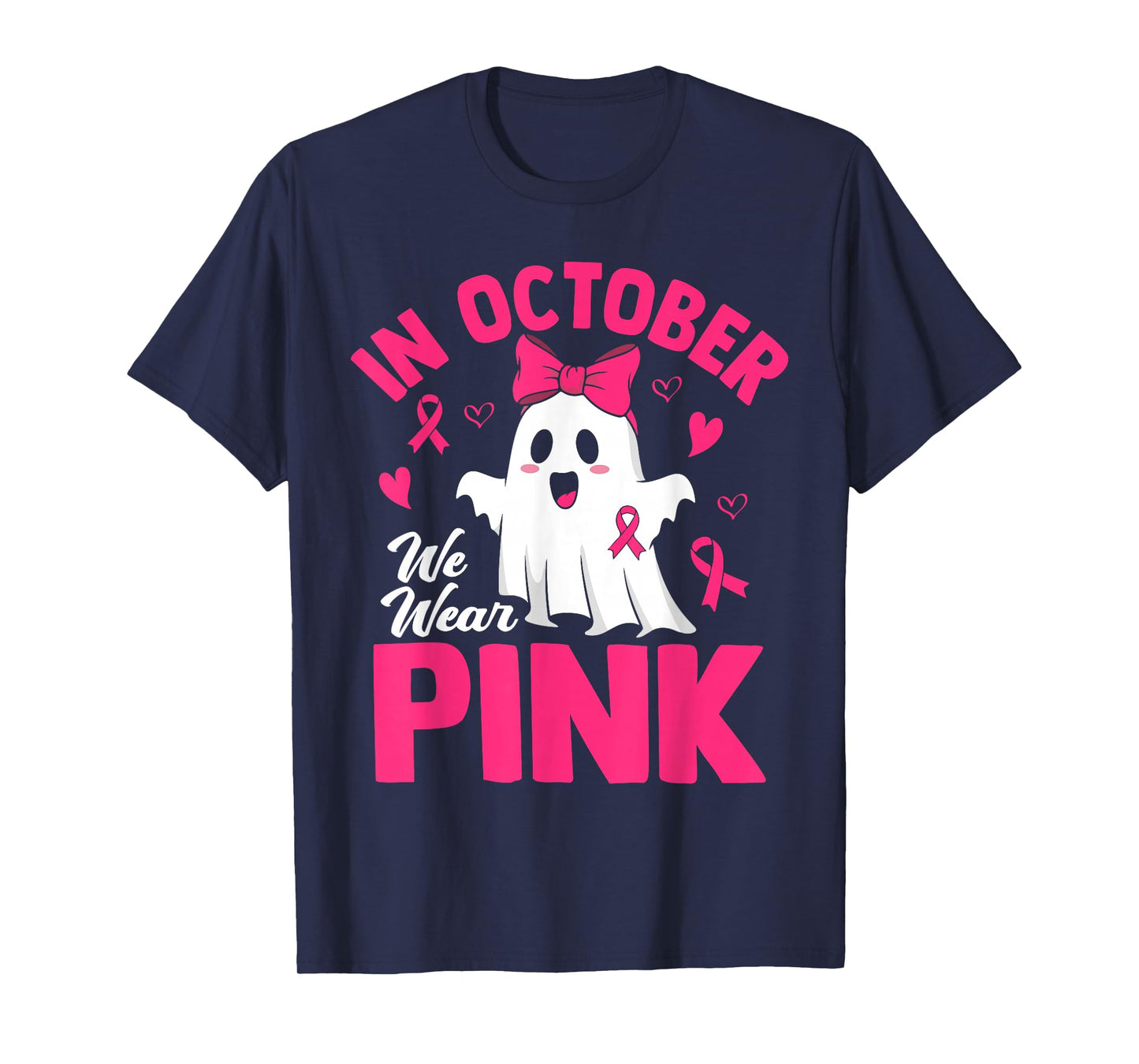 Breast Cancer Women Halloween Girls in October We Wear Pink T-Shirt
