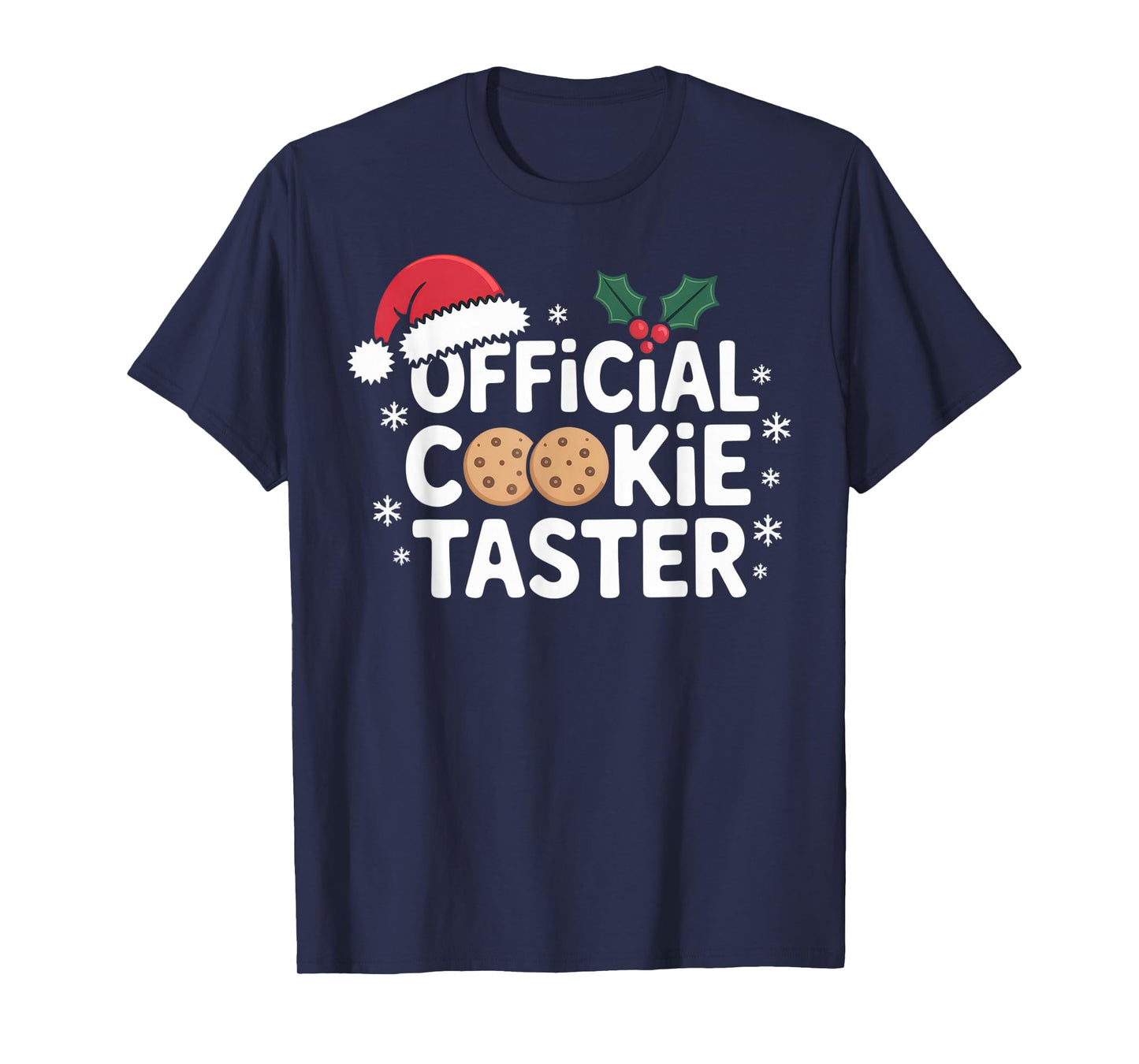 Official Cookie Taster Santa Hat Christmas Fun for Holiday T-Shirt