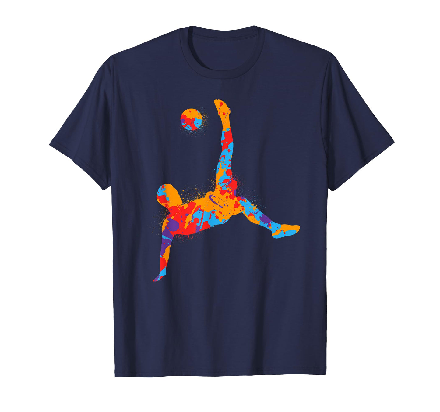 Colorful Soccer Player Sports Kids Boys Men Soccer T-Shirt