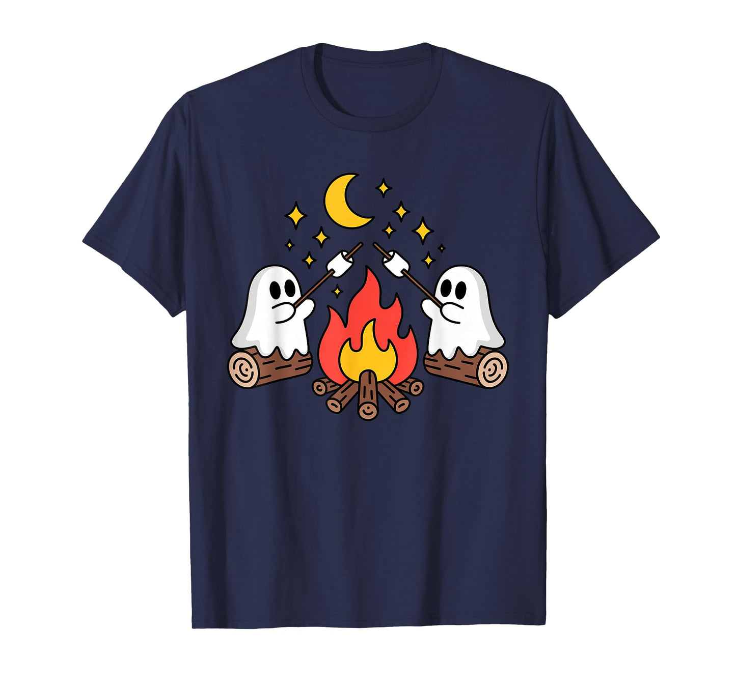 Toddler Kids Ghost Camping Campfire Spooky Halloween Costume T-Shirt