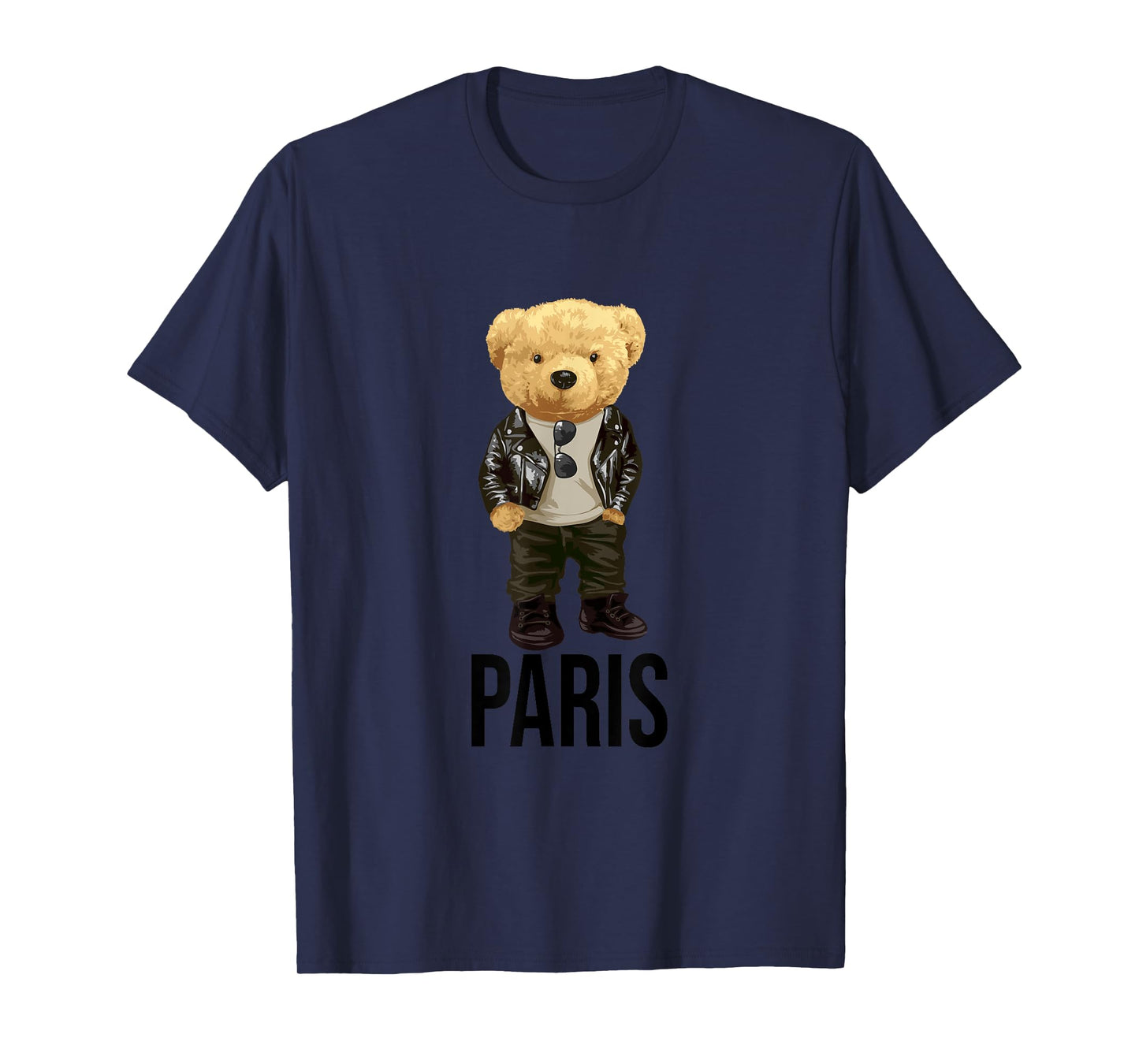 Cool Teddy Bear in Paris France Illustration Graphic Designs T-Shirt