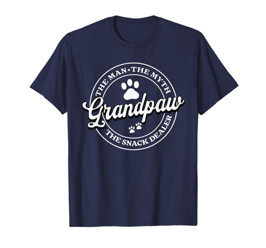 Grandpaw The Myth The Snack Dealer Fathers Day Dog Grandpa T-Shirt for Men Women