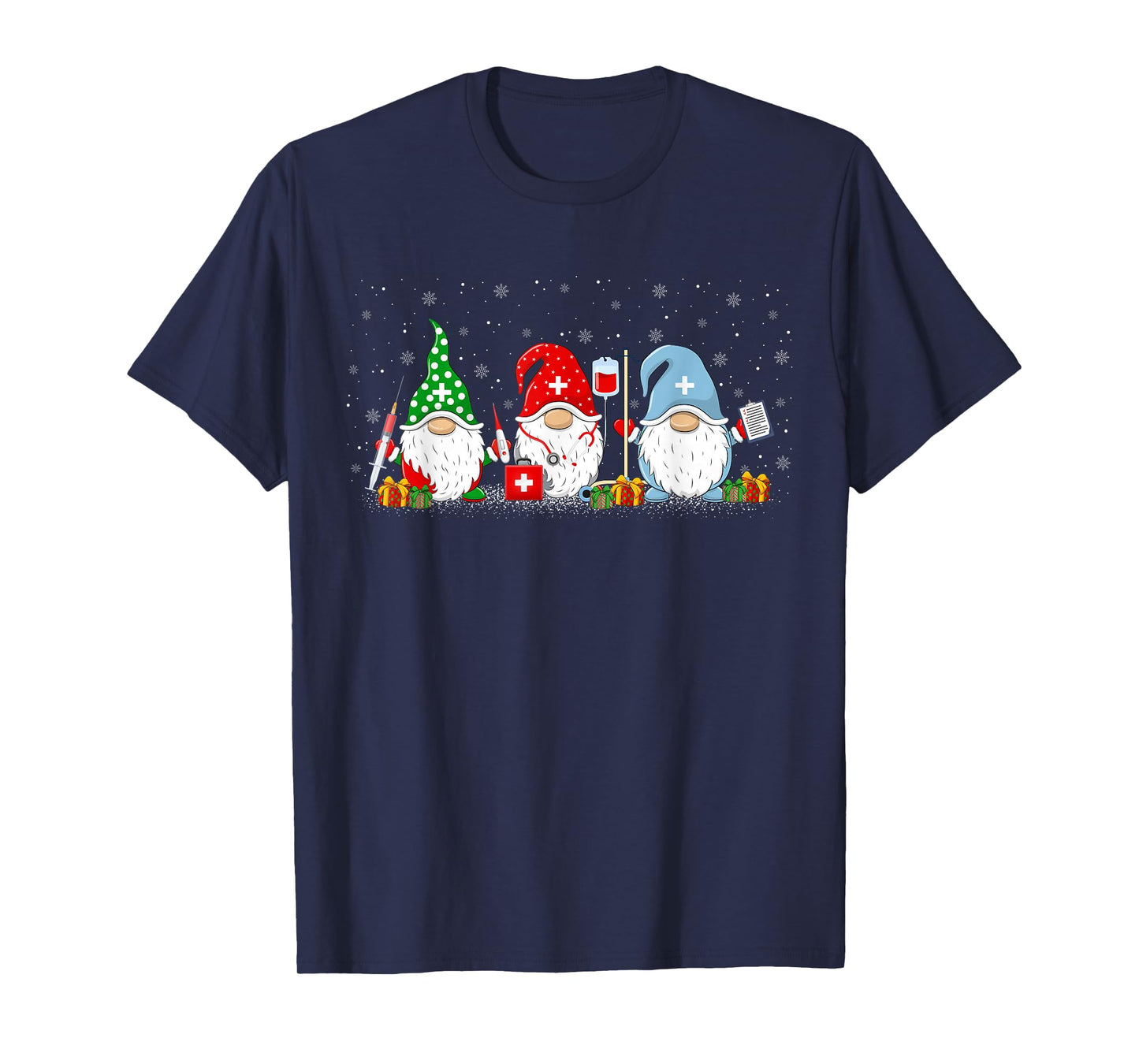 Nurse Christmas Gnomes Xmas Pajamas Scrub Top for Nurse T-Shirt