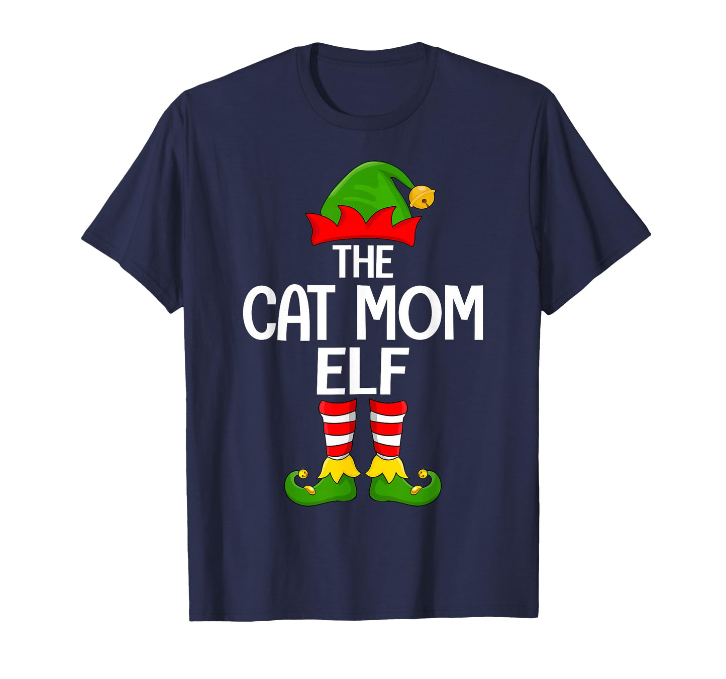 Cat Mom Elf Xmas Matching Family Elf Squad Christmas Women T-Shirt