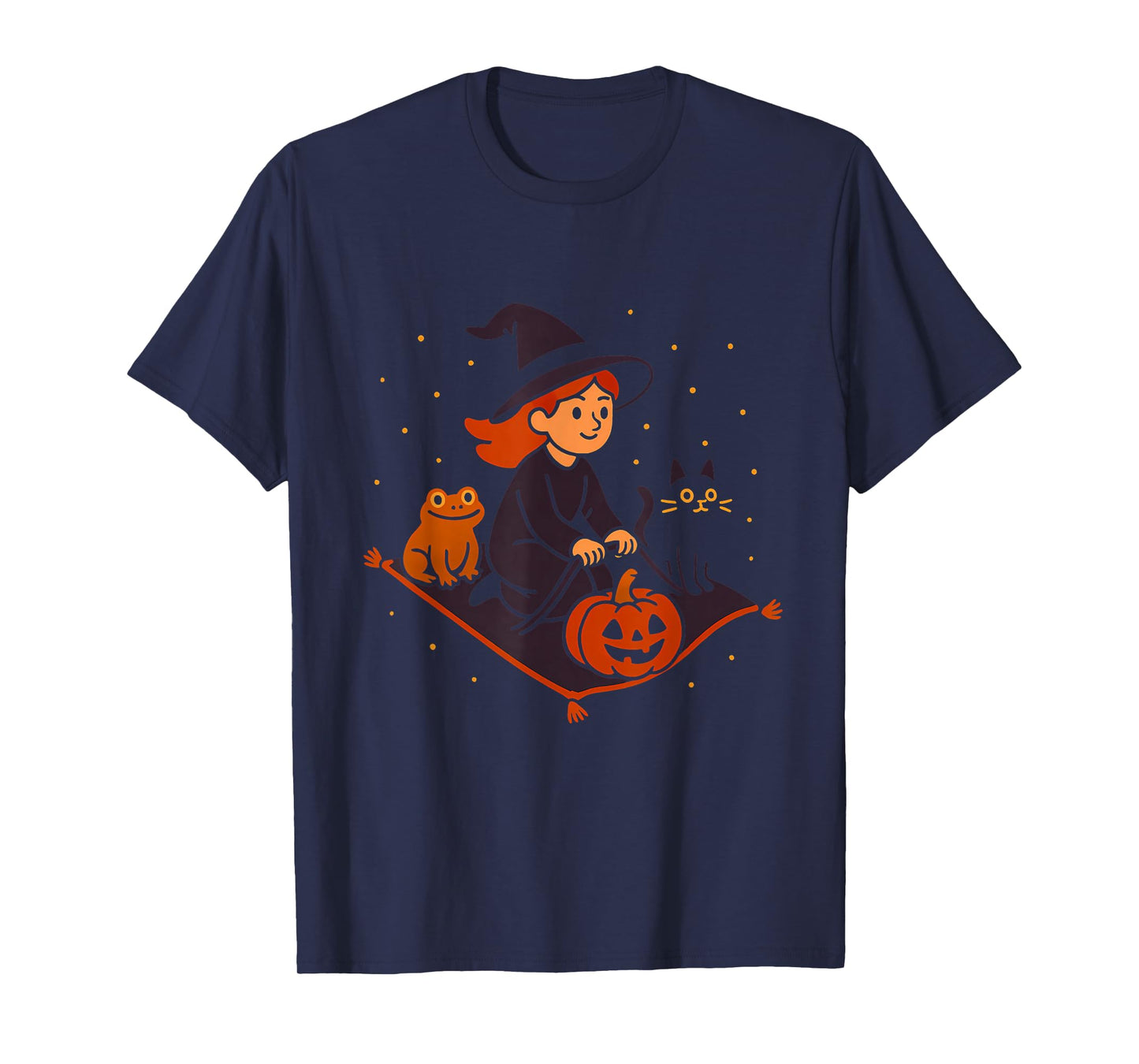Little Witch Carpet Frog Cat Pumpkin T-Shirt