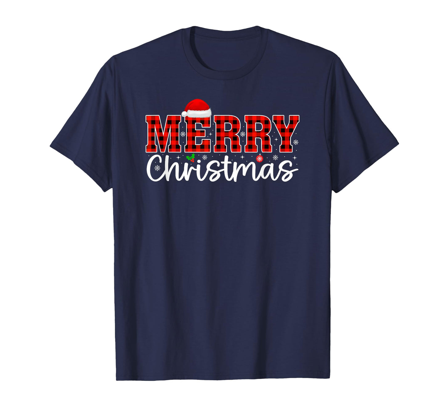 Merry Christmas Matching Group Family Xmas Pajamas Santa Hat T-Shirt