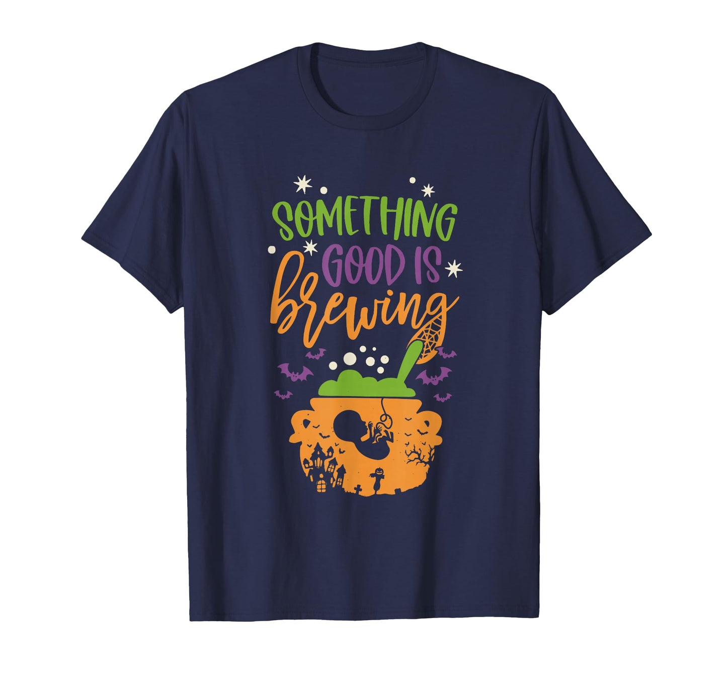 Something Good is Brewing Cauldron Witch Design T-Shirt