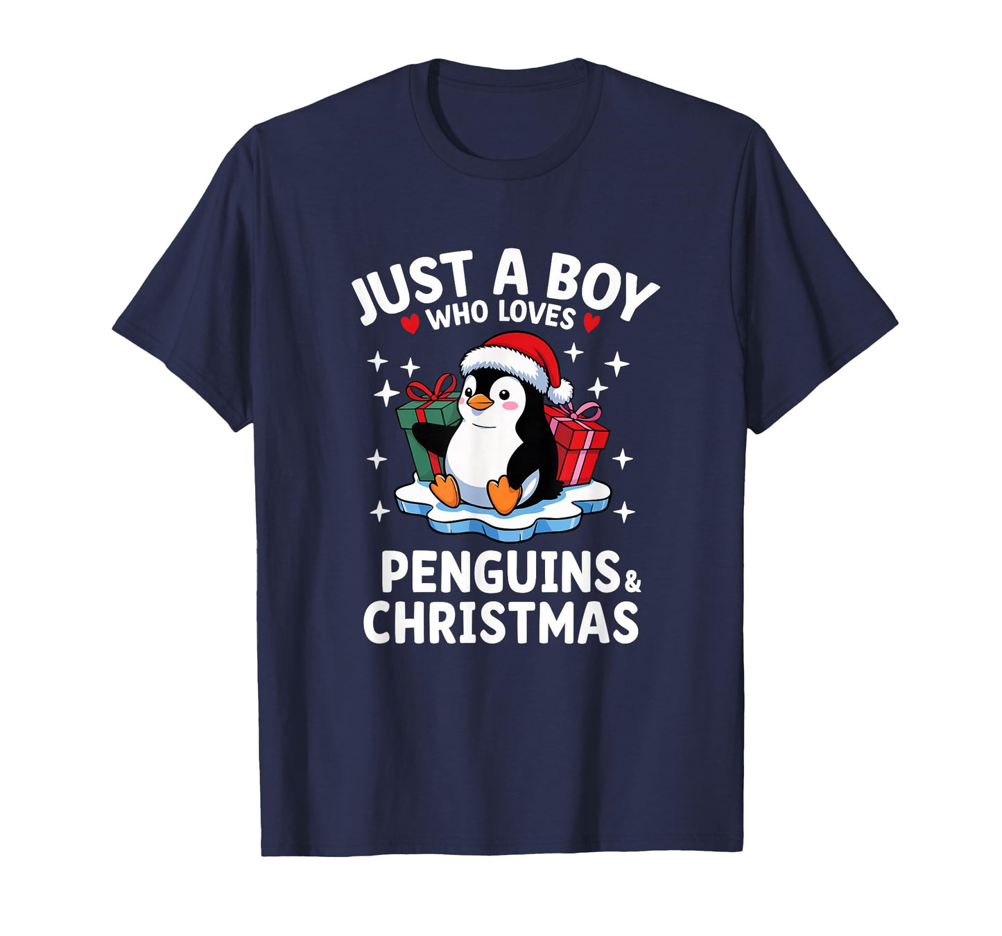 Just A Boy Who Loves Penguins Xmas T-Shirt