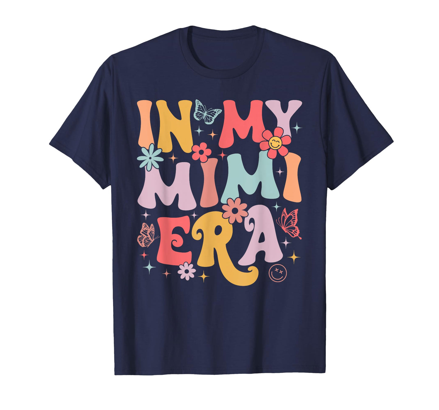 In My Mimi Era Groovy Retro Mothers Day Butterfly Women T-Shirt
