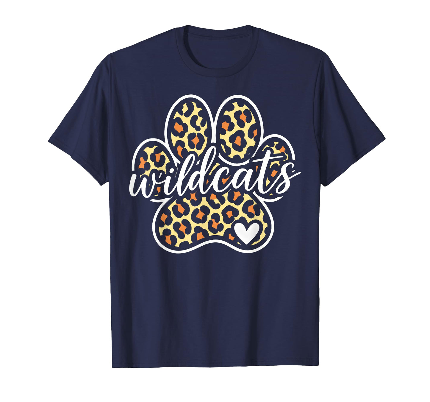 Wildcats Print Heart Vintage Gift for Men Women Kid Boy Girl T-Shirt