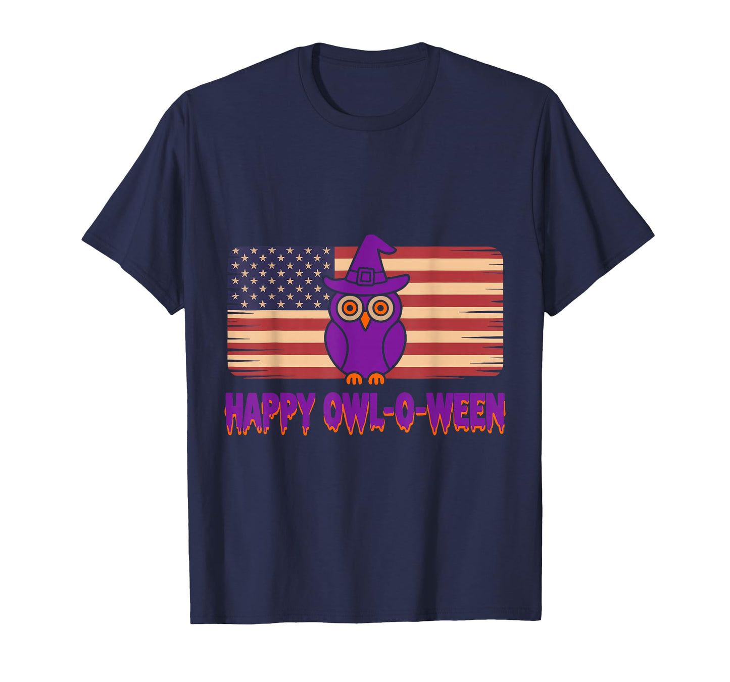 Happy Owl-O-Ween Cute Funny Owl Witch Hat Halloween T-Shirt