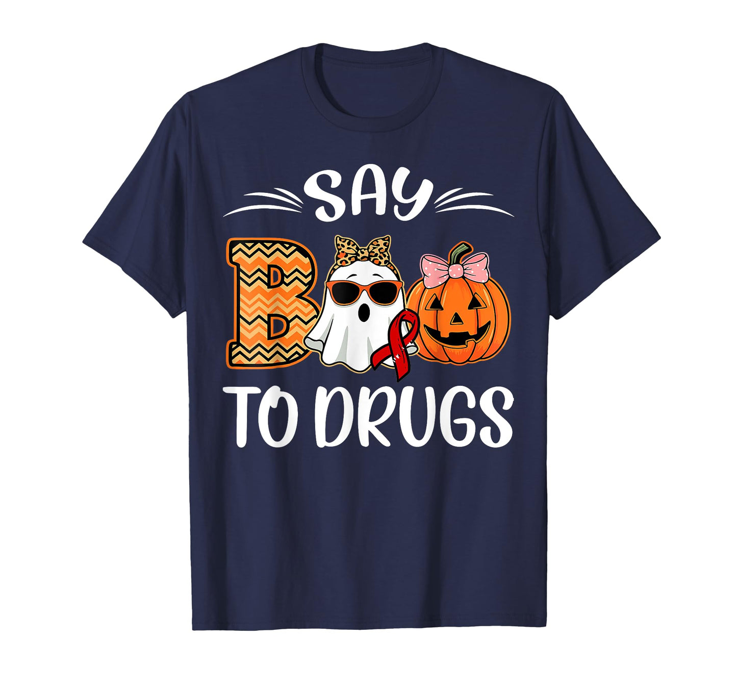 Say Boo To Drugs Red Ribbon Week Awareness Funny Halloween T-Shirt